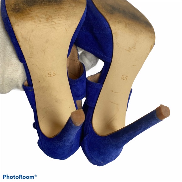 Steve Madden Immence Sandle Blue Suede Heels Sz 5 - Picture 11 of 11